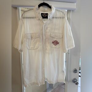 Harley-Davidson Cream Casual Button Down Shirt